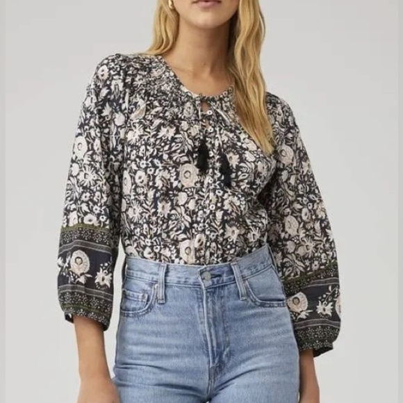 Cleobella Hazel Organic Cotton Boho Long Sleeved Blouse Size M New - Picture 1 of 10